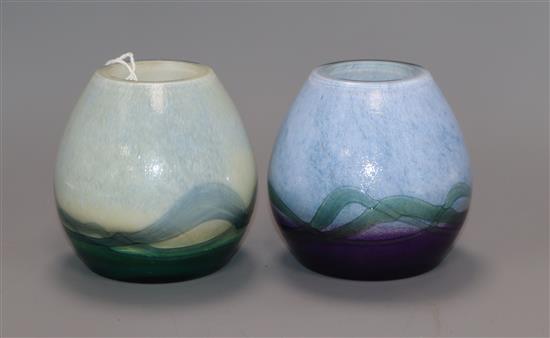 Two Caithness vases height 10cm